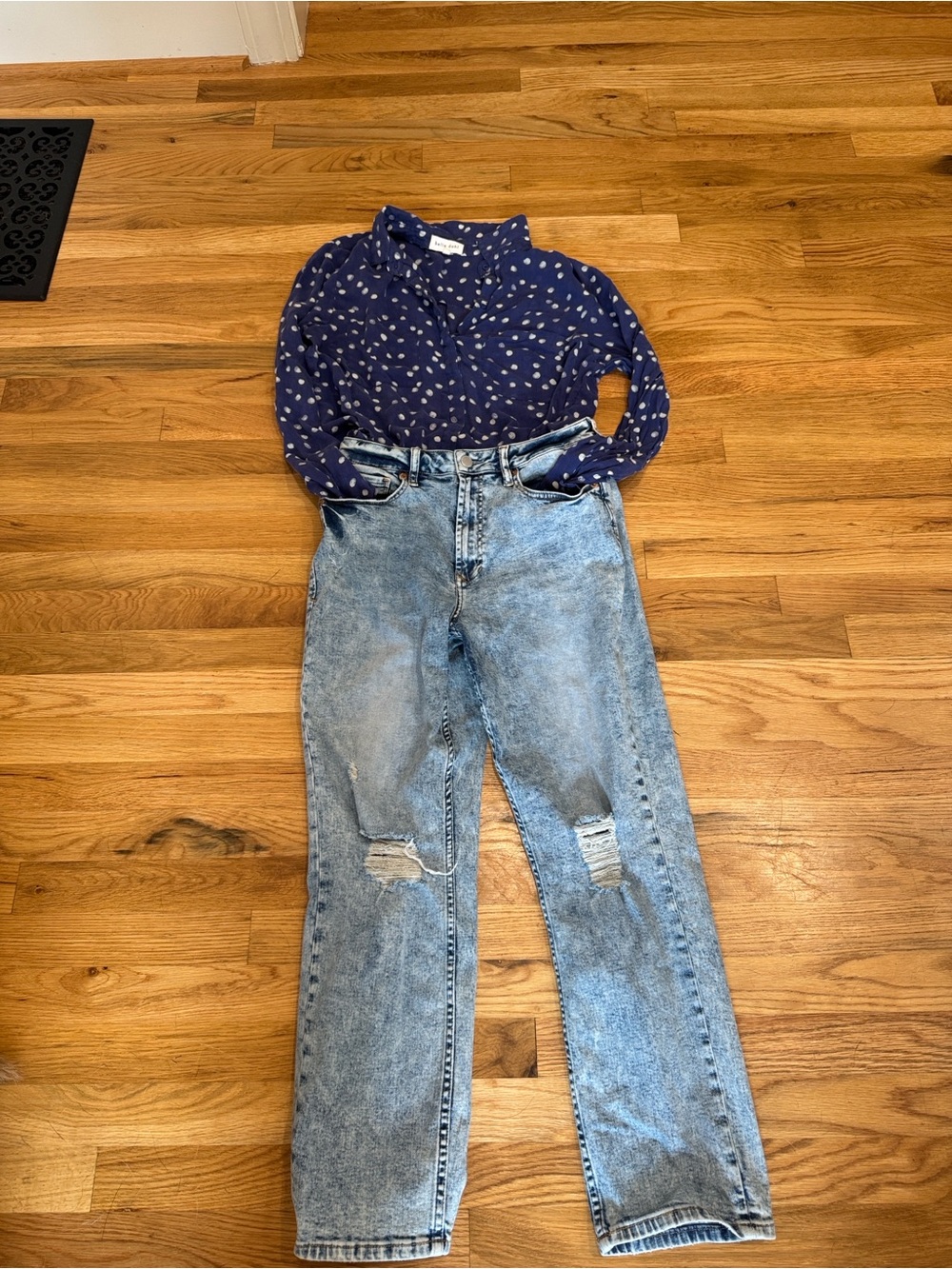 Dear John Jodi Super High Rise Straight Leg CroppedDistressed Acid Wash Jeans 29
